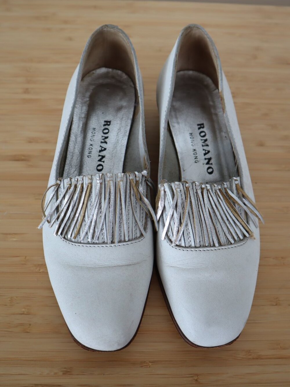 Vintage Tasseled Low-Heel Shoes, Size 5.5
